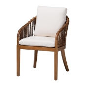 bali & pari Varen Seagrass and Mahogany Wood Dining Chair
